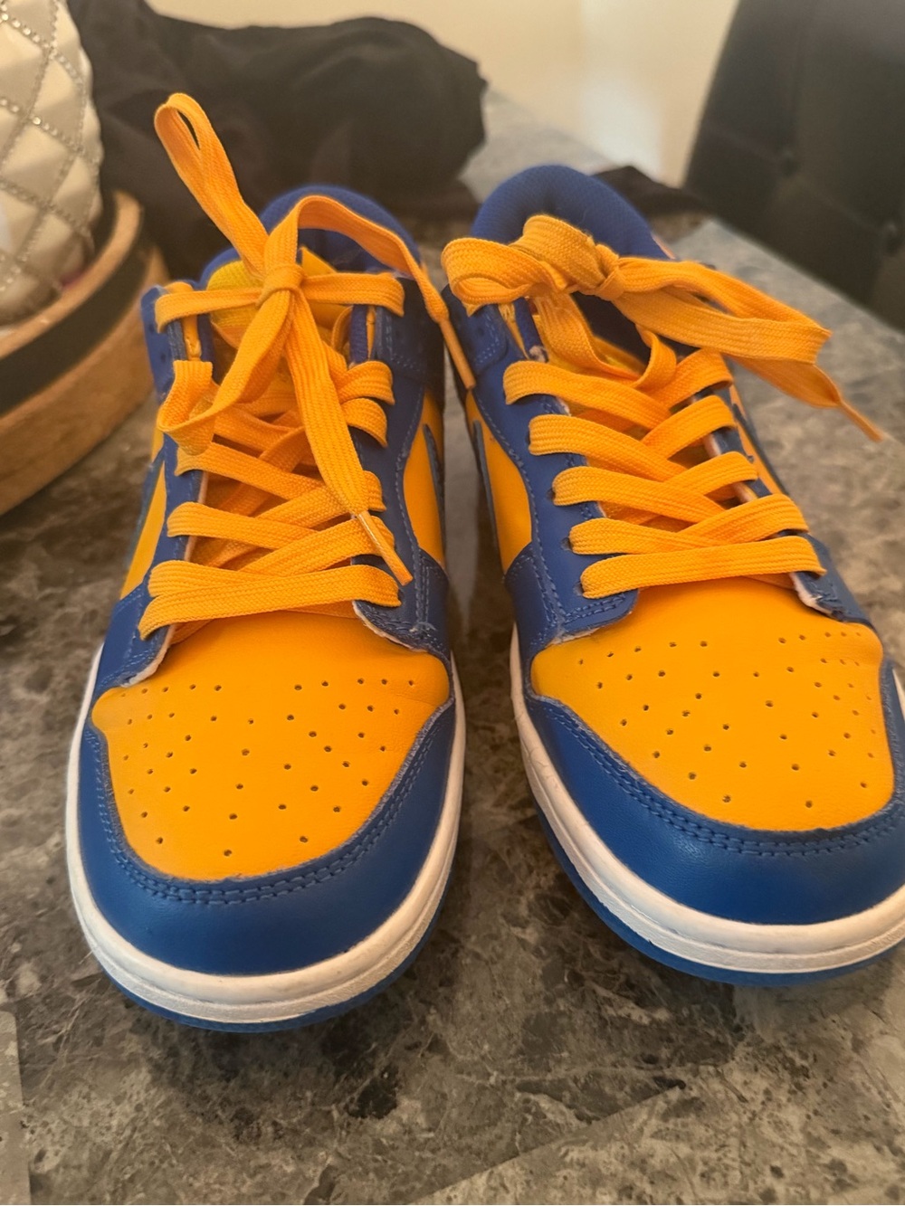 Nike Kids Royal Blue and Bright Yellow Low-Top Sneakers